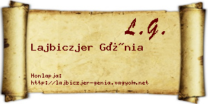 Lajbiczjer Génia névjegykártya